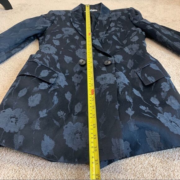REISS Peony jacket jacquard double breasted blazer in navy Sz 6 NWOT - Picture 16 of 17